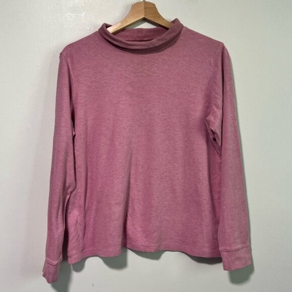 L.L. Bean Women’s Pink Mock Neck Long Sleeve Shirt - Size M - Picture 1 of 8